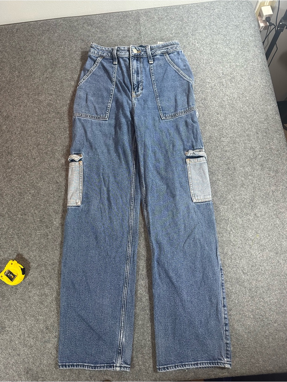 Hollister Blue Wide-Leg Cargo Jeans